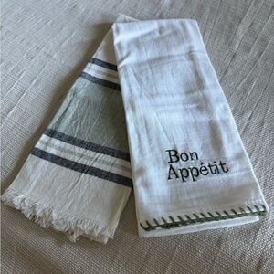 White and Grey Bon Appétit Kitchen Towels